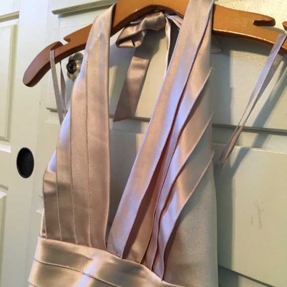 BCBG MAXAZRIA DRESS Size 4 Halter Formal Cocktail Holiday Dress Champagne - Picture 4 of 10